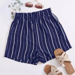 Navy Blue and white striped shorts